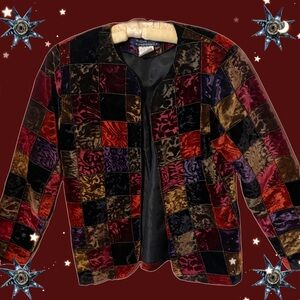 Vintage Multicolor Patchwork Velvet Jacket
